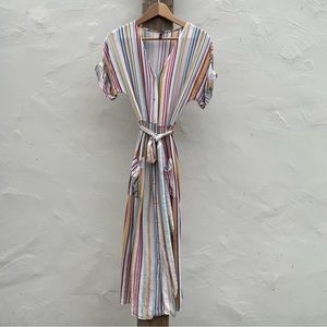 Zara button up striped colorful dress